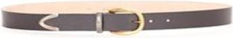Roberto Cavalli Leather Buckle Belt, Size 90