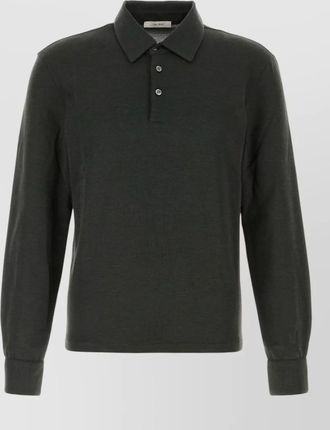 The Row wool silk knit polo shirt