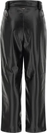 Twin-Set Leather-Effect Coated Trousers - Black