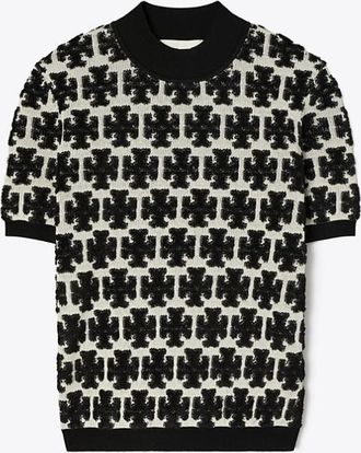 Tory Burch Womens T Monogram Mock-Neck Tee, size XL