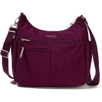 Baggallini Securtex Anti-Theft Free Time Crossbody Bag in Mulberry at Nordstrom