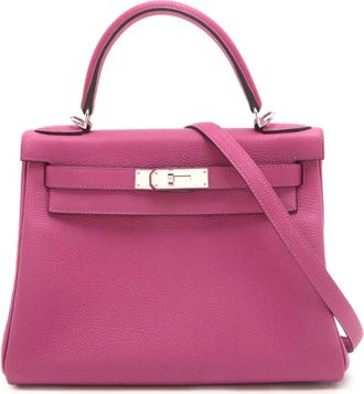 Hermès Borsa a tracolla Kelly II Retourne 28 in pelle Togo 2017 - Rosa