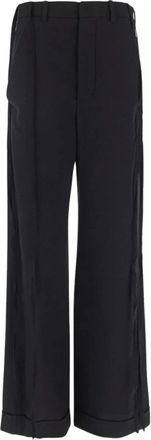 Ann Demeulemeester Oversized Broek - Dames - Wijde Broeken - Zwart - L - Wol - Broeken