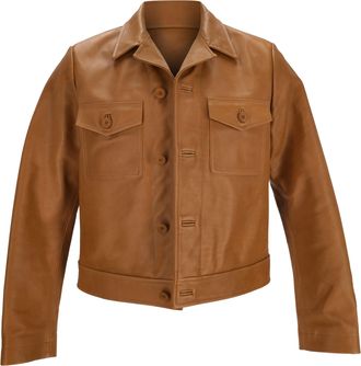 Sandro Sandro Slim-Fit Jacket in Brown Leather