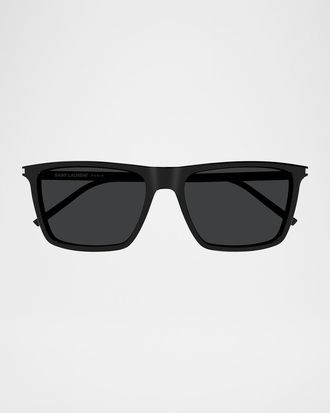 Saint Laurent Men & apos;s SL 668 Acetate Rectangle Sunglasses