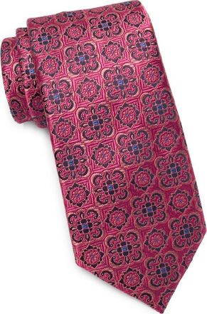Ted Baker Adelaide Float Medallion Silk Blend Tie in Fuschia at Nordstrom Rack
