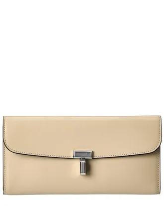 Toteme T-Lock Fold-Over Leather Continental Wallet