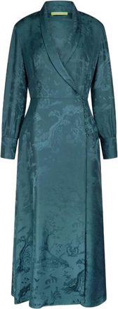 Shanghai Tang Winding Stream Party silk wrap dress - women - Mulberry Silk - 40 - Green