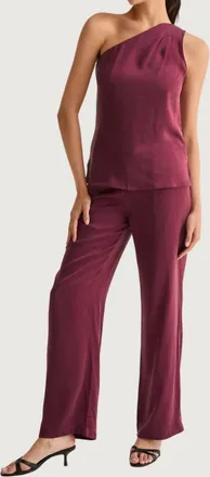 Crescent Straight Leg Cupro Trousers In Merlot