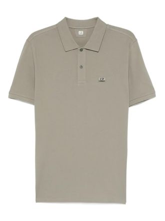 C.P. Company logo-plaque polo shirt - Green