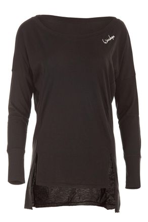 Winshape Langarmshirt WINSHAPE MCS003, Damen, Gr. XXL, schwarz, 50% Modal, 50% Baumwolle, U-Boot-Ausschnitt, Shirts Langarmshirt, mit verl&auml;ngertem R&uuml;ckenteil
