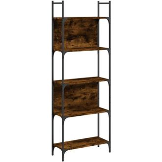 vidaXL Vidaxl - Librería de 5 estantes madera roble ahumado 60,5x24x166,5 cm