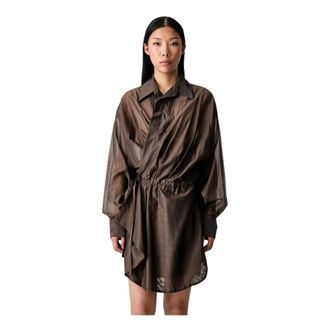 Vicolo Abito chemisier a portafoglio - - Dresses - Donna - Marrone - S