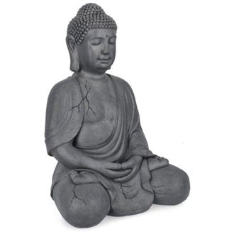 BIZZOTTO Statuetta di Buddha seduto Pattaya in Fibra di Vetro e Argilla, decorazione per uso esterno -52 x 71 cm