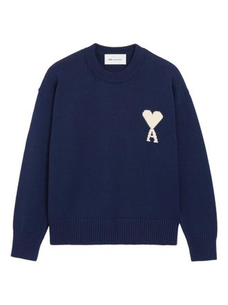 Ami Navy Blue Logo Sweater