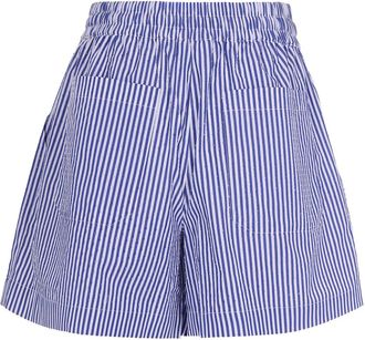 P.A.R.O.S.H. Womens Shorts Striped Cotton With Micro-Strass Bluette Print