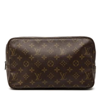 Louis Vuitton Monogram Brown Pvc Leather Clutch Bag (Pre-Owned)