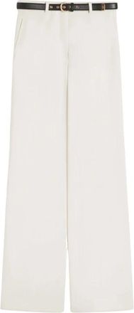 Max Mara Cady Broek - Dames - Wijde Broeken - Beige - S - Polyester - Broeken