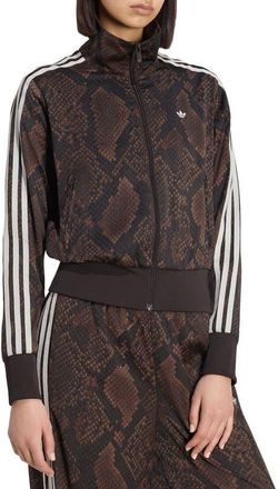 adidas Originals Snakeskin Print Track Jacket in Earth Strata/aurora Coffee at Nordstrom, Size Xx-Small