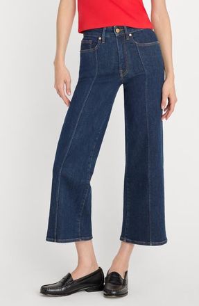 Good American Soft-Tech Good Waist High Waist Crop Palazzo Jeans in Indigo1169 at Nordstrom, Size 14