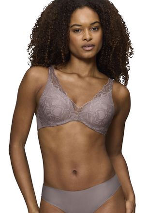 Triumph B&uuml;gel-BH TRIUMPH Body Make-Up Illusion Lace, Damen, Gr. 70, Cup D, grau (pigeon grau), Microtouch, Obermaterial: 51% Polyamid, 35% Polyester, 14% Elas