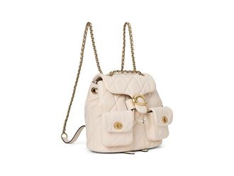 Coach Tabby Backpack with Quilting Weekender/Overnight Luggage B4/Chalk, Cotton/Leather