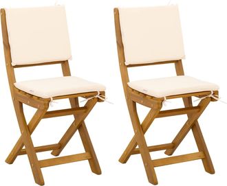 vidaXL Sillas Bistro De Exterior 2 Uds. Blanco Crema Vidaxl