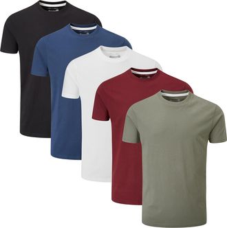 Charles Wilson 5 Pack Plain Crew Neck T-Shirt (XX-Large, Essentials Type 22)