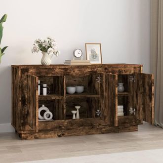 Berkfield Home Sideboard Smoked Oak 102x35x55 cm Engineered Wood in Brown | Size: 102 x 35 x 55 cm