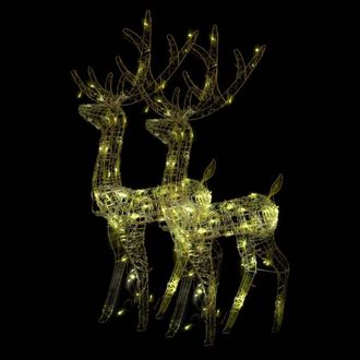 Berkfield Home Acrylic Reindeer Christmas Decorations 2 pcs 120 cm Warm White