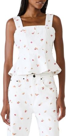 Steve Madden Fiorella Ditsy Floral Embellished Peplum Top in Antique at Nordstrom, Size 12