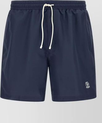 Brunello Cucinelli logo embroidered swim shorts