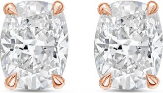 Diana M. Jewels 14Kt Rose Gold 8.00 cts Lab Grown Elongated Cushion Cut Diamond Studs