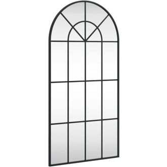 vidaXL Espejo de pared arco de hierro negro 50x100 cm Vidaxl