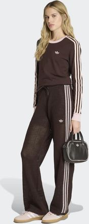 adidas Originals Firebird - Pantaloni sportivi in maglia alluncinetto color caff&egrave; aurora-Marrone