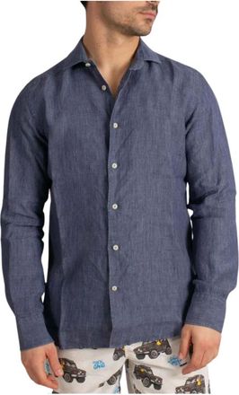 Saint Barth Pamplona Shirt - Heren - Casual Overhemden - Blauw - S - Denim - Overhemden