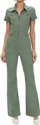 Pistola Denim Martina Short Sleeve Flare Jumpsuit In Colonel