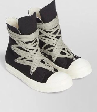 Rick Owens cotton high-top sneakers