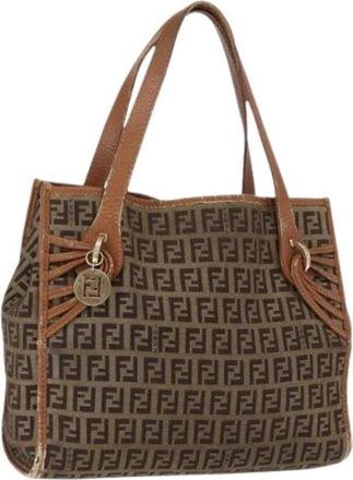 Fendi Pre-owned Canvas Handtas - Dames - Vintage Handtas - Bruin - ONE Size - Vintage