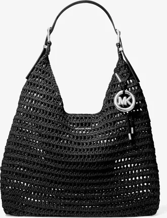 Michael Kors Nolita Large Crocheted Hobo Shoulder Bag
