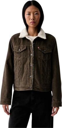 Levi's Korte Corduroy Jas - Dames - Spijkerjassen - Groen - S - Katoen - Jassen