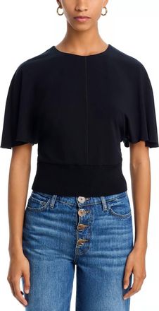 Derek Lam Marva Short Sleeve Knit Top In Black