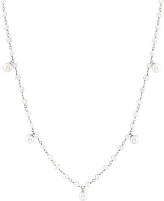 Splendid Pearls Rhodium Plated Silver 6-7Mm Freshwater Pearl Necklace