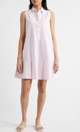 Beach Lunch Lounge Marina Stripe Sleeveless Cotton Shirtdress in Pink Chic at Nordstrom Rack, Size X-Large