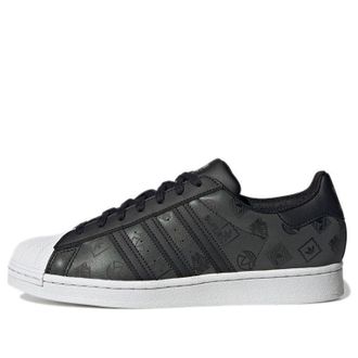adidas Originals Superstar Shoes Black Green Monogram GX8412