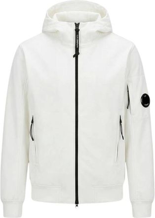 C.P. Company Light Jackets, male, White, Size: XL Shell-R Hooded Lens Jacket