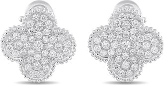 Luxury Bazaar 18K White Gold 1.50ct Diamond Clover Earrings MF09-080726