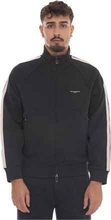 Emporio Armani Casual Katoenen Sweatshirt voor Mannen - Heren - Vesten met rits - Blauw - XL - Katoen - Hoodies & sweatvesten