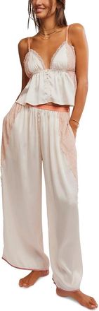 Free People Anywhere With You Lounge Set Womens Ivory Lace Detail JDM2530
