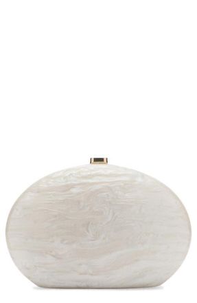 Mango Oval Frame Clutch in Ivory White at Nordstrom